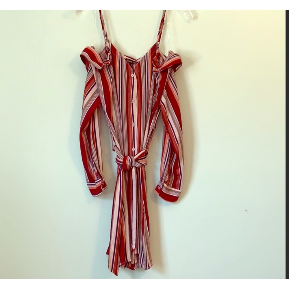 French Kiss off the shoulder shirt dress